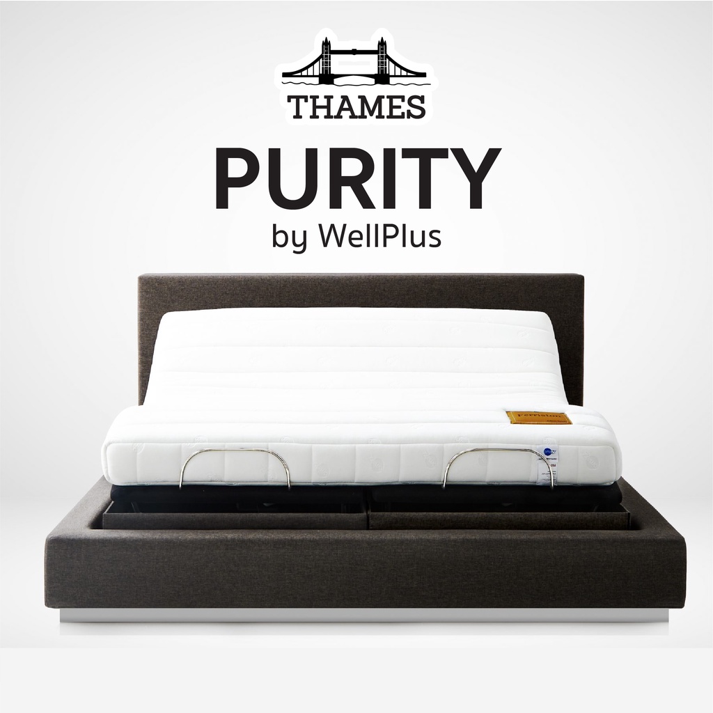 ภาพหน้าปกสินค้าThames ที่นอนยางพารา100% ใช้กับเตียงไฟฟ้าได้ ที่นอน รุ่น Purity by WellPlus mattress ที่นอน ปรับสรีระ 3.5ฟุต 5ฟุต 6ฟุต จากร้าน thames_officialstore บน Shopee