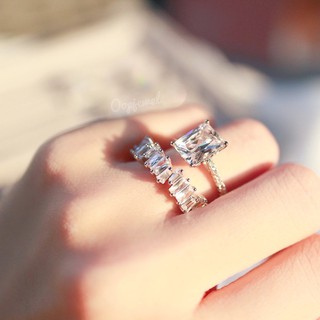 ภาพขนาดย่อของสินค้าลด40 แหวนเพชรสวิส cz (Cubic Zirconia) ring ชุบทองคำขาว ฟรีกล่องใส่แหวน จากร้านOopjewel