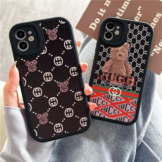 เคสโทรศัพท์มือถือหนังนิ่ม ลายหมีน่ารัก สําหรับ OPPO A3S A12E A5S A12 A7 F9 pro F11 A9 2020 A5 2020 A53 A33 A31 2020 A15 A15S A16 A92 A52 reno 5 pro 6 4Z 5Z 7Z XT X2 C1