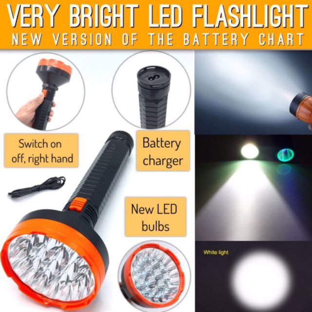 ไฟฉายหลอด-led-แบบไบร์-สว่างมาก-ชาร์ตแบบในตัว