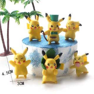 ตุ๊กตา Pokemon pika-chu ตกแต่งเค้ก 6 ชิ้น / ชุด