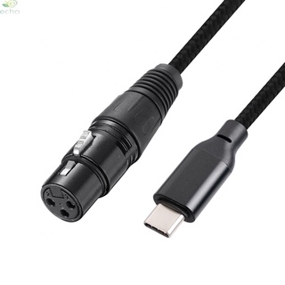 ECHO- ~1 Pcs USB-C Type-C Male To 3Pin XLR Female Microphone Audio Cable Adapter Line【Echo-baby】