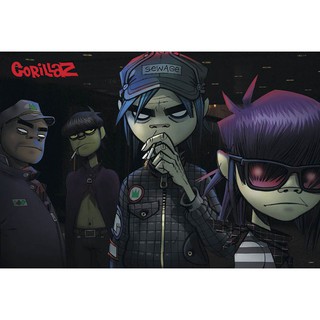 โปสเตอร์ รูปวาด วง ดนตรี กอริลลาซ GORILLAZ POSTER 24”x35” Inch Alternative Rock Hip Hop Cartoon Music V11