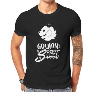 เสื้อยืด ผ้าฝ้าย พิมพ์ลายการ์ตูนสัตว์ GOUHIN SPIRIT ANIMAL ทรงหลวม สไตล์วินเทจ แฟชั่นฤดูร้อน สําหรับผู้ชาย