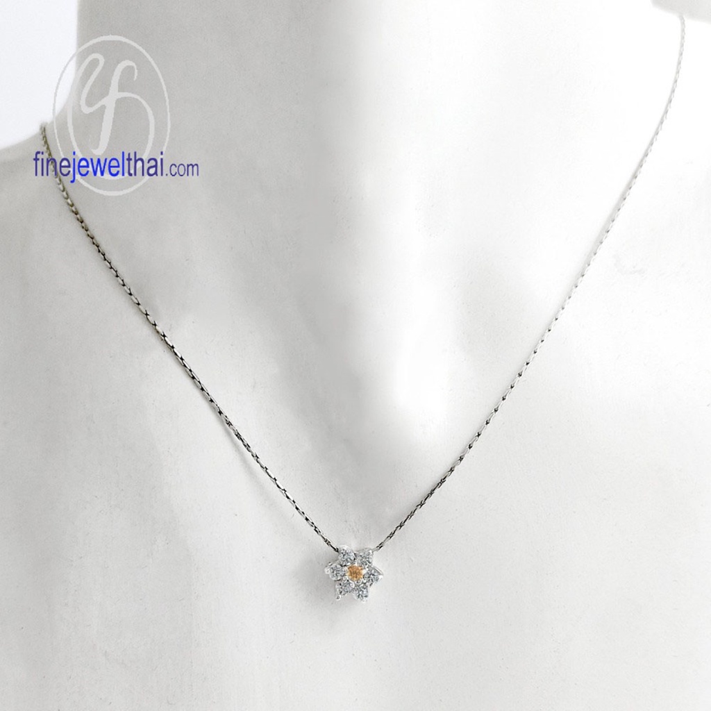 finejewelthai-จี้ซิทริน-ซิทริน-จี้พลอย-จี้เพชรcz-พลอยประจำเดือนเกิด-citrine-silver-pendant-birthstone-p1023ct00-2