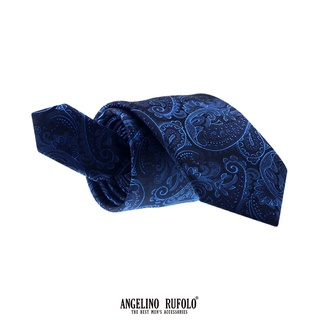 ANGELINO RUFOLO Necktie(NTS-ก.ฟ.026) เนคไทผ้าไหมทออิตาลี่คุณภาพเยี่ยม ดีไซน์ Paisley สีเทา/สีกรมท่า/สีแดง