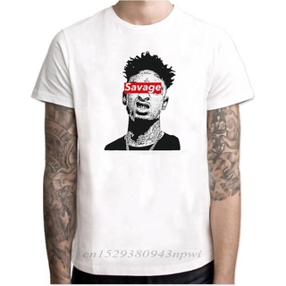 เสื้อยืด พิมพ์ลายกราฟฟิคนักร้อง ฮิปฮอป 21 savage rapper สีขาว ใส่สบาย โอเวอร์ไซซ์ สําหรับผู้ชายS-5XL