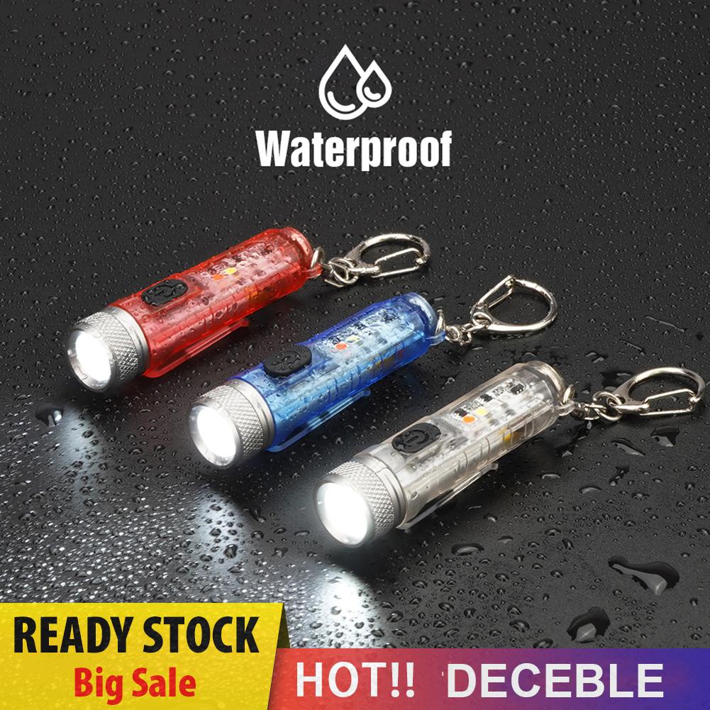 deceble-mini-keychain-torch-with-buckle-usb-rechargeable-edc-emergency-flashlight