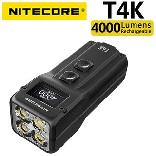 NITECORE T4K 4000 Lumensแบบพกพาพวงกุญแจไฟฉาย 4 LEDs Super Bright Light built-Inแบตเตอรี่โดยใช้USB-Cชาร์จ