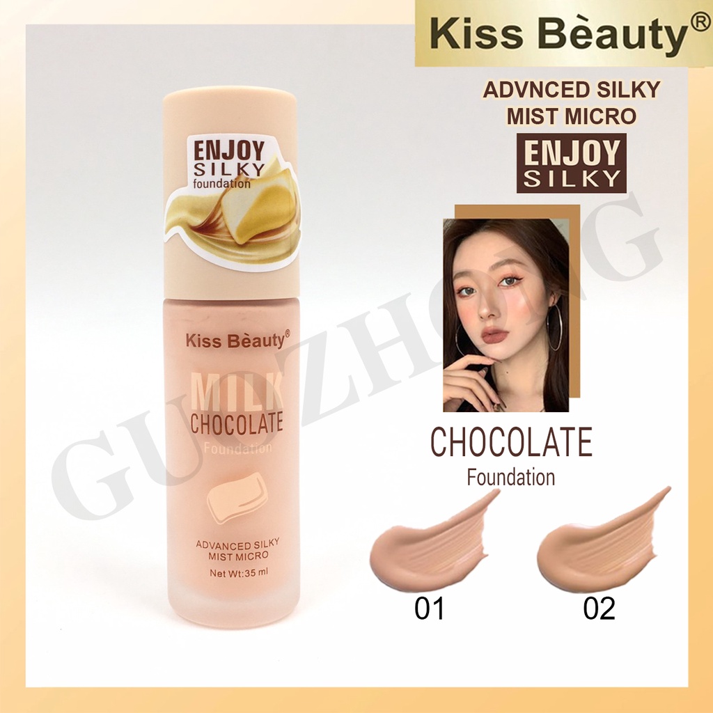 kiss-beauty-milk-chocolate-foundation-ครีมรองพื้น-ช็อกโกแลตนม-เครื่องสำอาง-ปกปิดริ้วรอย-รองพื้นคุมมัน-รองพื้นสำหรับทาหนา