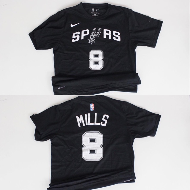 เสื้อยืดพิมพ์ลายแฟชั่นnike-เสื้อยืดบาสเก็ตบอล-nba-antonio-spurs-8-mills