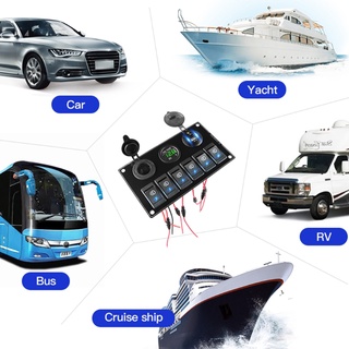 Edb* สวิตช์ซ็อกเก็ตชาร์จ USB 6 ตําแหน่ง สําหรับรถบรรทุก