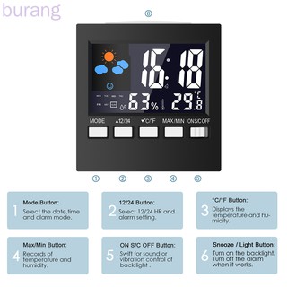 นาฬิกาปลุกดิจิตอลหน้าจอ lcd บอกวันที่