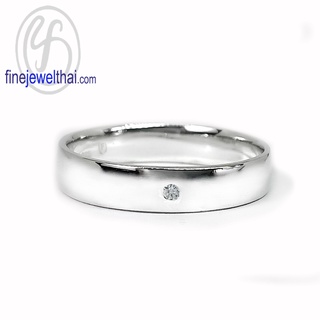 Finejewelthai-แหวน-แหวนเพชร-เพชรสังเคราะห์-แหวนเงินแท้-Diamond-CZ-Silver-Ring - R1275cz