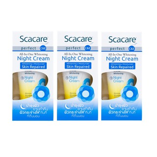 Scacare สกาแคร์ เพอร์เฟ็คท์ ไวท์เทนนิ่ง ไนท์ครีม 30 กรัม 3 กล่อง (ครีมบำรุงผิวหน้า,ครีมบำรุงผิวกลางคืน, Night Cream)