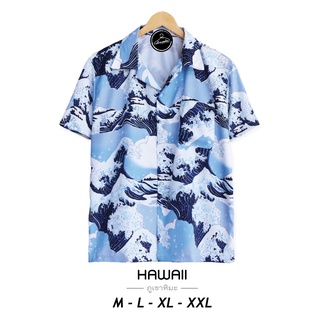 เสื้อฮาวาย hawaii เชิ้ตเกาหลี สินค้ามาใหม่ ลายภูเขาหิมะ ผ้านิ่มขึ้น สไตล์เกาหลีมาแรง