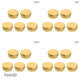 ภาพขนาดย่อของภาพหน้าปกสินค้า( Kesoto ) กระปุกอลูมิเนียมสีทองสําหรับใส่เครื่องสําอางบาล์ม 5 ชิ้น จากร้าน kesoto.th บน Shopee ภาพที่ 1