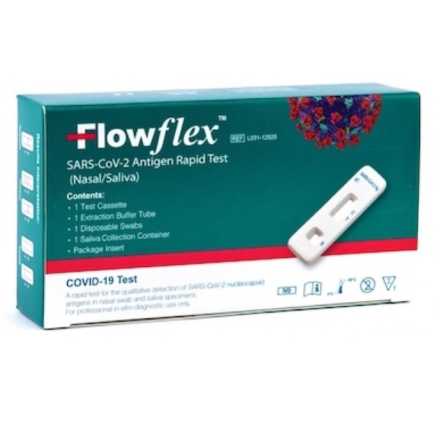 ภาพหน้าปกสินค้าFlowflex SARS-CoV-2 Antigen Rapid Test 40 Tests/กล่อง ชนิด 1:1 แบบ 2in 1 น้ำลาย&จมูก 69 บาท จากร้าน flowflex_acon_by_adv บน Shopee