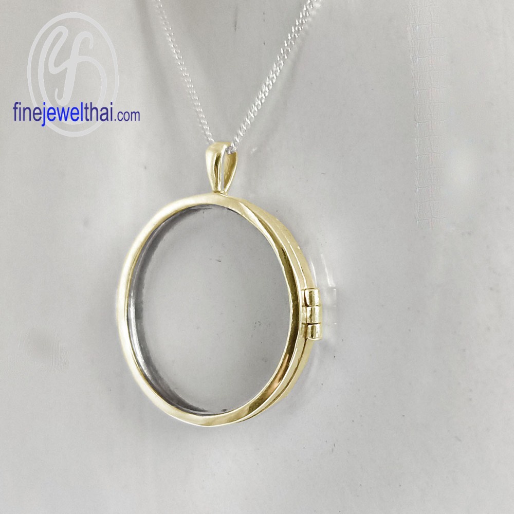 finejewelthai-ล็อกเก็ตทรงกลม-ล็อกเก็ตเงินแท้-ล็อกเก็ตใส่ของ-locket-silver-pendant-p118300g-pg