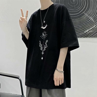 เสื้อยืดแฟชั่นฤดูร้อนสำหรับผู้ชาย[ผ้าฝ้าย S-8XL] เสื้อยืดแขนสั้นสไตล์ฮาราจูกุแขนสั้นชายฤดูร้อนสไตล์ฮ่องกงขนาดบวกเสื้อยืด