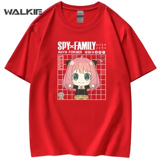 Walkie เสื้อยืดแขนสั้นลําลอง พิมพ์ลายการ์ตูนอนิเมะ Spy X Family Forger Anya สไตล์ญี่ปุ่น ฮาราจูกุ ฤดูร้อน สําหรับผู้ชาย