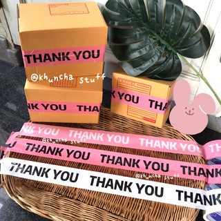 🌷พร้อมส่ง🌷 ‼️ครบสี‼️ เทป THANK YOU สก๊อตเทป เทปปิดกล่อง  เทป ขอบคุณ เทปแพคของ เทปแปะพัสดุ สำหรับแม่ค้าออนไลน์ 🎀🛍