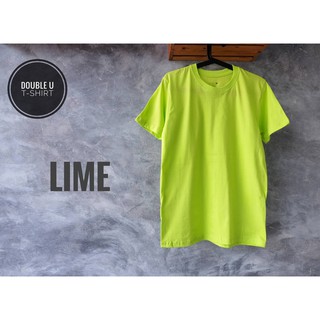 ออกใบกำกับภาษีได้ - เสื้อยืดสีพื้น ( LIME ) สีเขียวตองอ่อน **ไม่มีการเย็บตะเข็บข้างตัวเสื้อ**