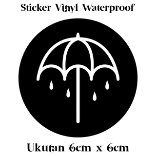 สติกเกอร์ไวนิล ทรงกลม กันน้ํา สําหรับติดตกแต่งร่ม Bmth Bring Me The Horizon