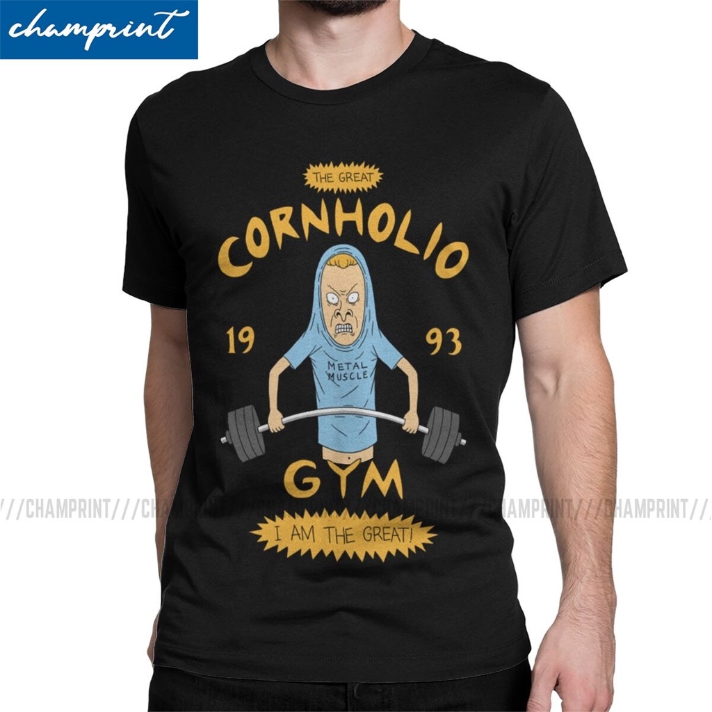 【100 cotton】เสื้อยืดแขนสั้น พิมพ์ลายการ์ตูน Cornholio's Gym Beavis and