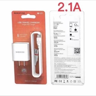 Borofone BA20 Set ชุดชาร์จหัวชาร์จ+สายชาร์จ Micr V8 ของแท้100% Borofone BA20 Set ชุดชาร์จหัวชาร์จ+สายชาร์จ