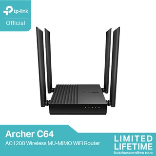 ภาพหน้าปกสินค้าArcher C64 AC1200 Wireless MU-MIMO WiFi Router 4 เสาภายนอก พร้อม Beamforming Technology ส่งสัญญาณครอบคลุม ที่เกี่ยวข้อง