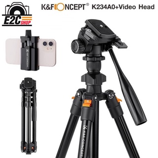 K&amp;F Concept KF09.115 Aluminum Tripod K234A0+Video Head