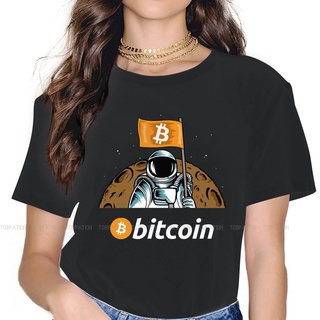 Bitcoin BTC เสื้อยืด ลาย Cryptocurrency สไตล์วินเทจ สําหรับผู้หญิง