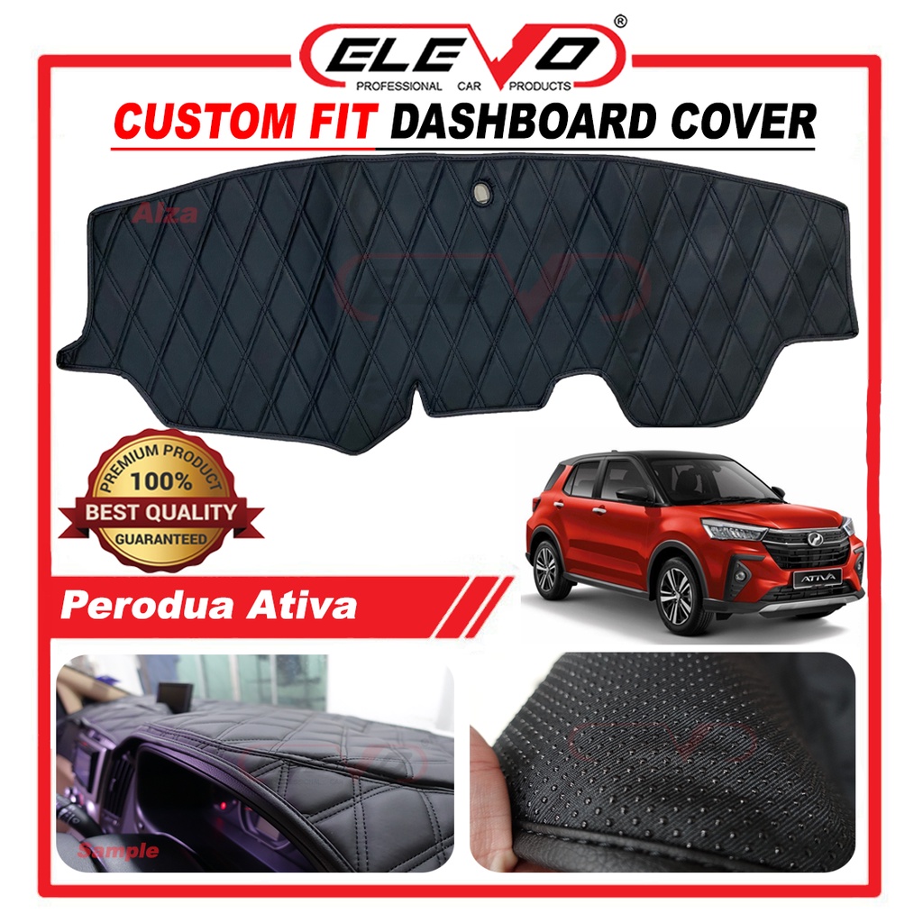 Perodua Ativa ELEVO ฝาครอบแดชบอร์ด Custom Fit Non Slip (สีดํา) | Shopee ...