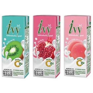 (แพ็ค 4) Ivy UHT Drink Yoghurt ไอวี่ โยเกิร์ตพร้อมดื่มยูเอชที สูตรวิตามินซีสูง 180 มล. มี 3 รสชาติ