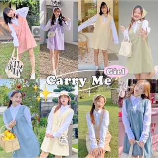 Carryme - 💞เดรสแครี่มีสองชิ้นติดกัน/เดรสคอปก/เดรสผ้าฝ้าย/เชิ้ต Carry me เท่านั้น แถมฟรี!!ผ้าโพกหัวเข้าเซ็ต