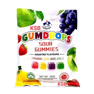 เยลลี่ผลไม้รวม 4 รส GUMDROPS Sour Gummies ByTwinfish 300g