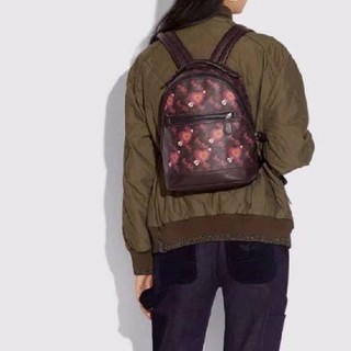 Must Have !!🔥🔥 COACH Barrow Backpack With Horse And Carriage Print And Hearts Oxblood