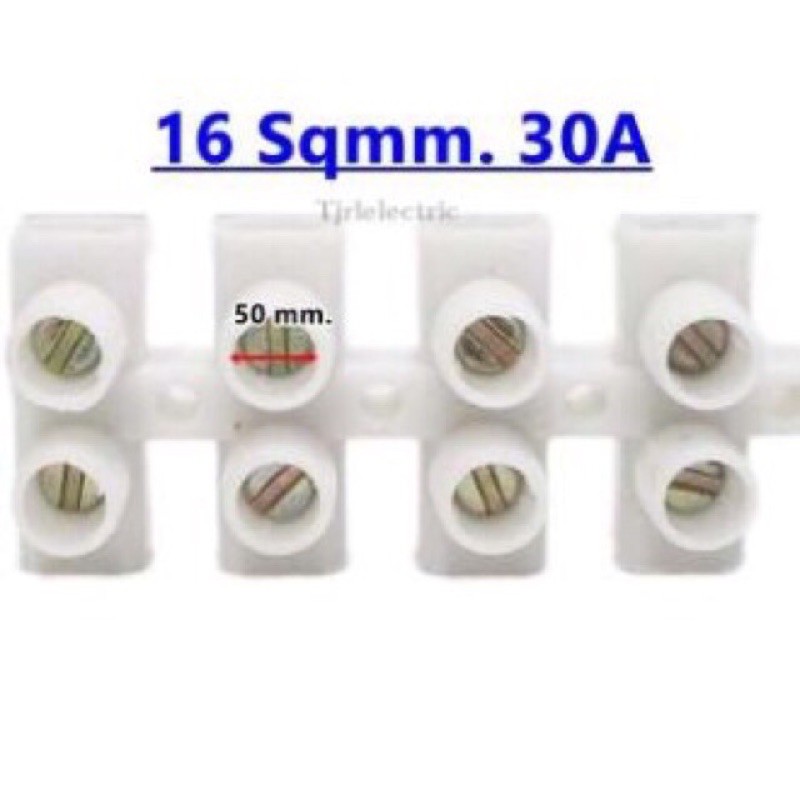 Haloshi เต๋าต่อสายไฟ ขนาด 16มิล 30A (1 เส้น = 6 คู่) Pvc terminal block ...
