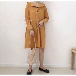 wanilafashion  ชุดเดรสสั้น  สีน้ำตาล   รหัส027