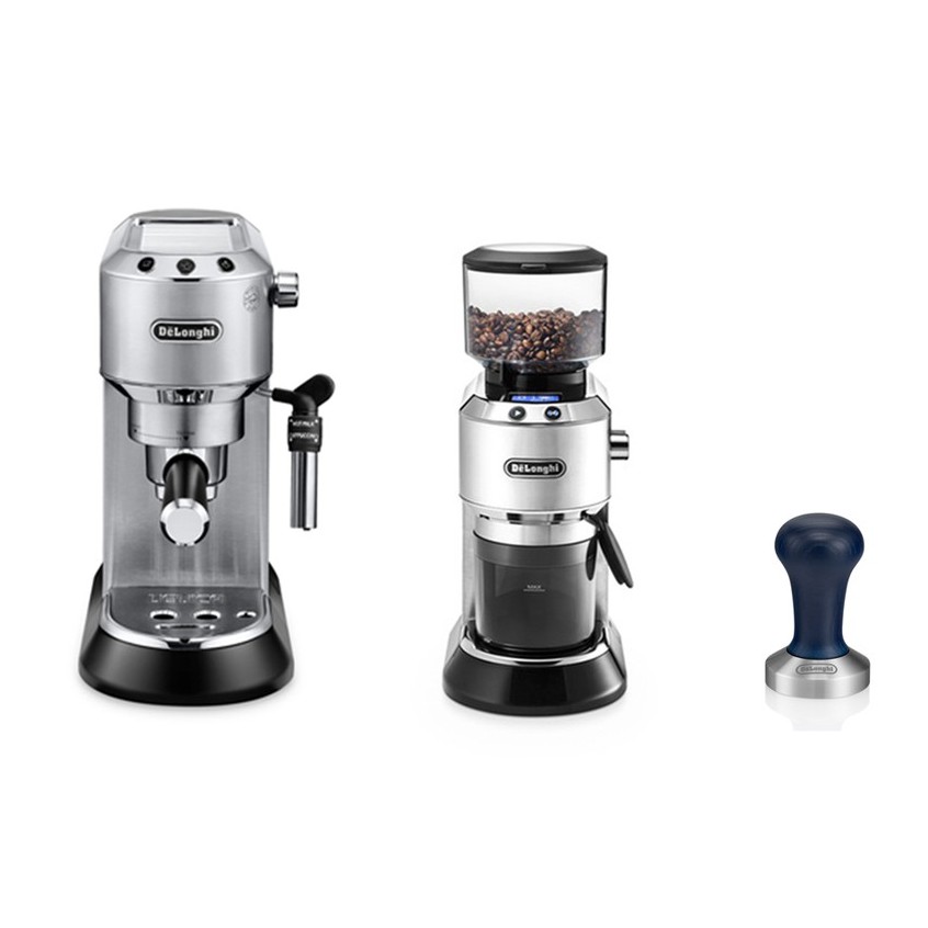 ราคาและรีวิวDe'Longhi ชุดเซ็ต Dedica มาพร้อมกับเครื่องชงกาแฟเอสเพรสโซ รุ่น EC685.M + เครื่องบดเมล็ดกาแฟ รุ่น KG521.M + TAMPER