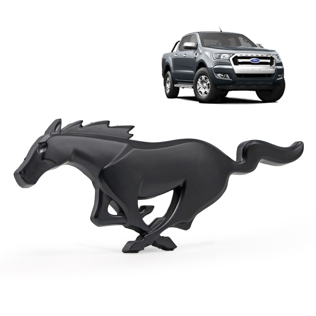 โลโก้-logo-mustang-horse-สี-matte-black-mustang-ranger-ford-2-4-ประตู-ปี2000-2018
