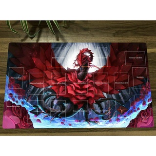 ใหม่ YuGiOh Playmat Black Rose Dragon CCG TCG แผ่นรองเมาส์เล่นเกม พร้อมโซน และฟรีกระเป๋า