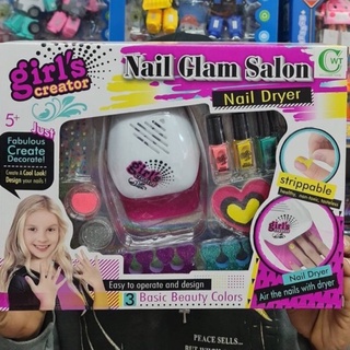 ชุดแต่งเล็บของเล่นเด็ก "Nail Glam Salon Nail Dryer" มาพร้อมเครื่องอบ เป่า สีเล็บ พร้อมด้วยอุปกรณ์