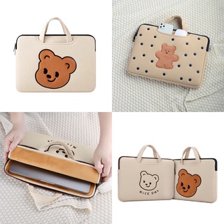 ใหม่ มีหูหิ้ว กระเป๋าโน็ตบุค13-14นิ้ว ลายหมี notebook bag