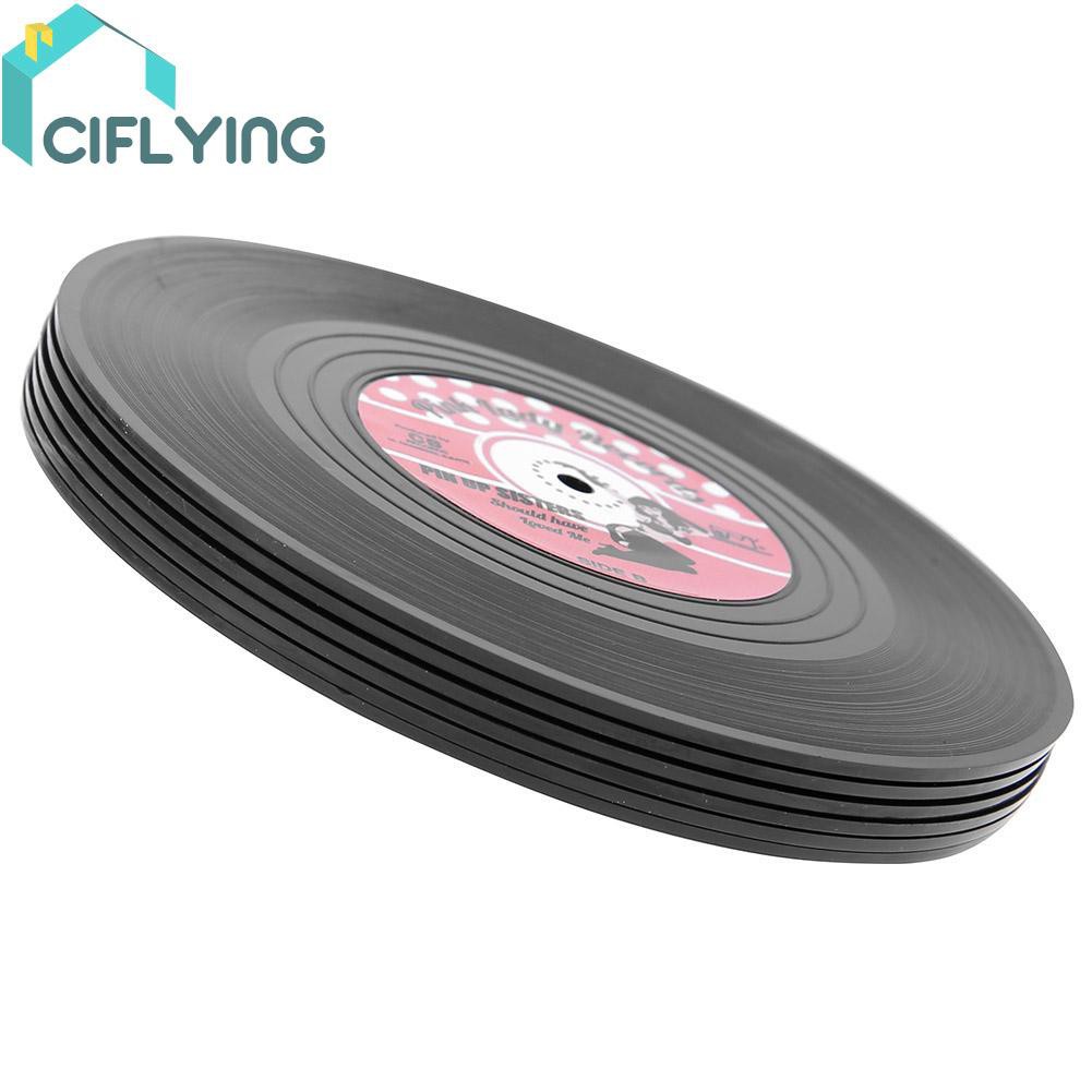 ciflying-retro-record-coasters-for-drinks-vinyl-record-disk-coasters-colorful-vinyl-disk-coasters-prevent