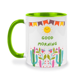 แก้วทูโทนพิมพ์ข้อความ Good mornig, แก้วสกรีนข้อความเหมาะสำหรับเป็นของขวัญ, ของขวัญวันเกิด