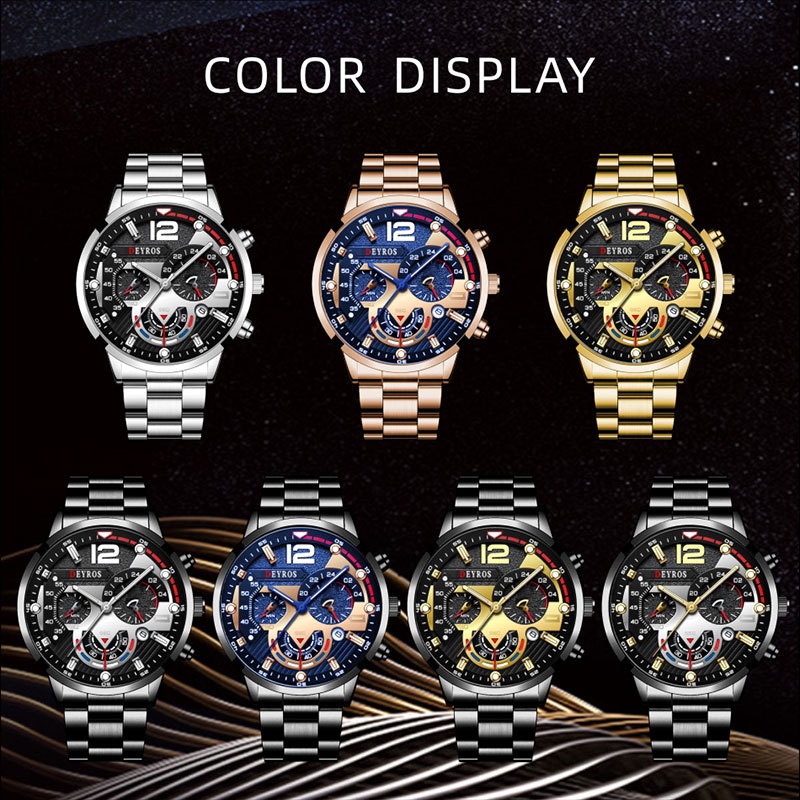 รายละเอียดเพิ่มเติมเกี่ยวกับ Deyros นาฬิกาข้อมือควอทซ์ หน้าปัดบอกปฏิทิน กันน้ํา สไตล์สปอร์ต หรูหรา สําหรับผู้ชาย