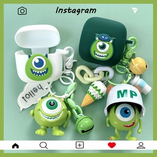 Baseus E8 Case Cover จี้พวงกุญแจ Cartoon Monster University ขาตั้งตุ๊กตาน่ารัก เคสซิลิโคนนิ่มเคสป้องกัน Baseus E3 เคสหูฟังบลูทูธ เคสกันกระแทก เคสใส่หูฟัง Baseus E8