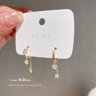 สินค้า Lovelink Luxury Zircon Charms Gold Color Small Dangle Earrings Cute Crystal Star Jewelry For Women